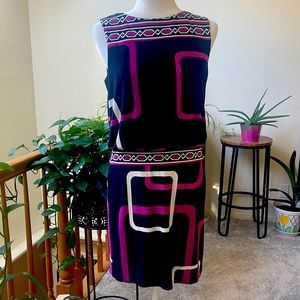 Sandra Darren Color block design mini dress